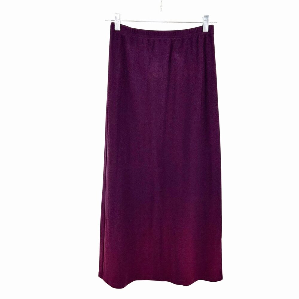VINTAGE K.d. SPRING PURPLE STRETCHY MAXI SKIRT - SMALL